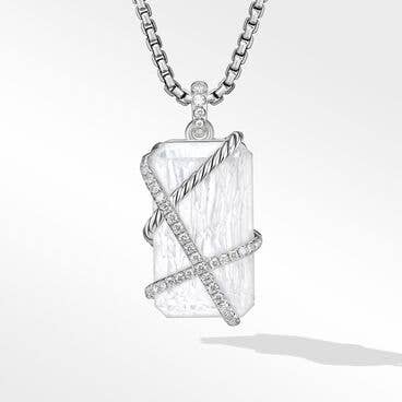 Crystal Cable Wrap Amulet in Sterling Silver with Pavé Diamonds