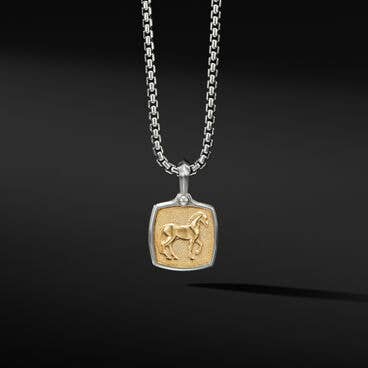 Petrvs® Horse Amulet in Sterling Silver with 18K Yellow Gold