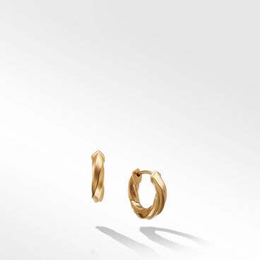 Cable Edge® Huggie Hoop Earrings in Recycled 18K Yellow Gold