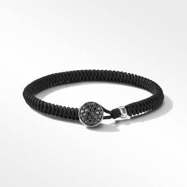 Streamline® Woven Black Nylon Bracelet with Pavé Black Diamonds