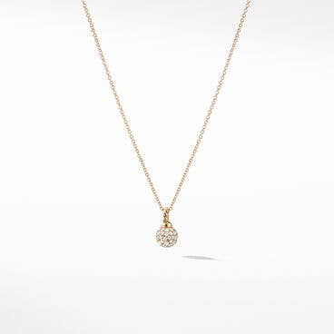 Petite Solari Pendant Necklace in 18K Yellow Gold with Pavé Diamonds