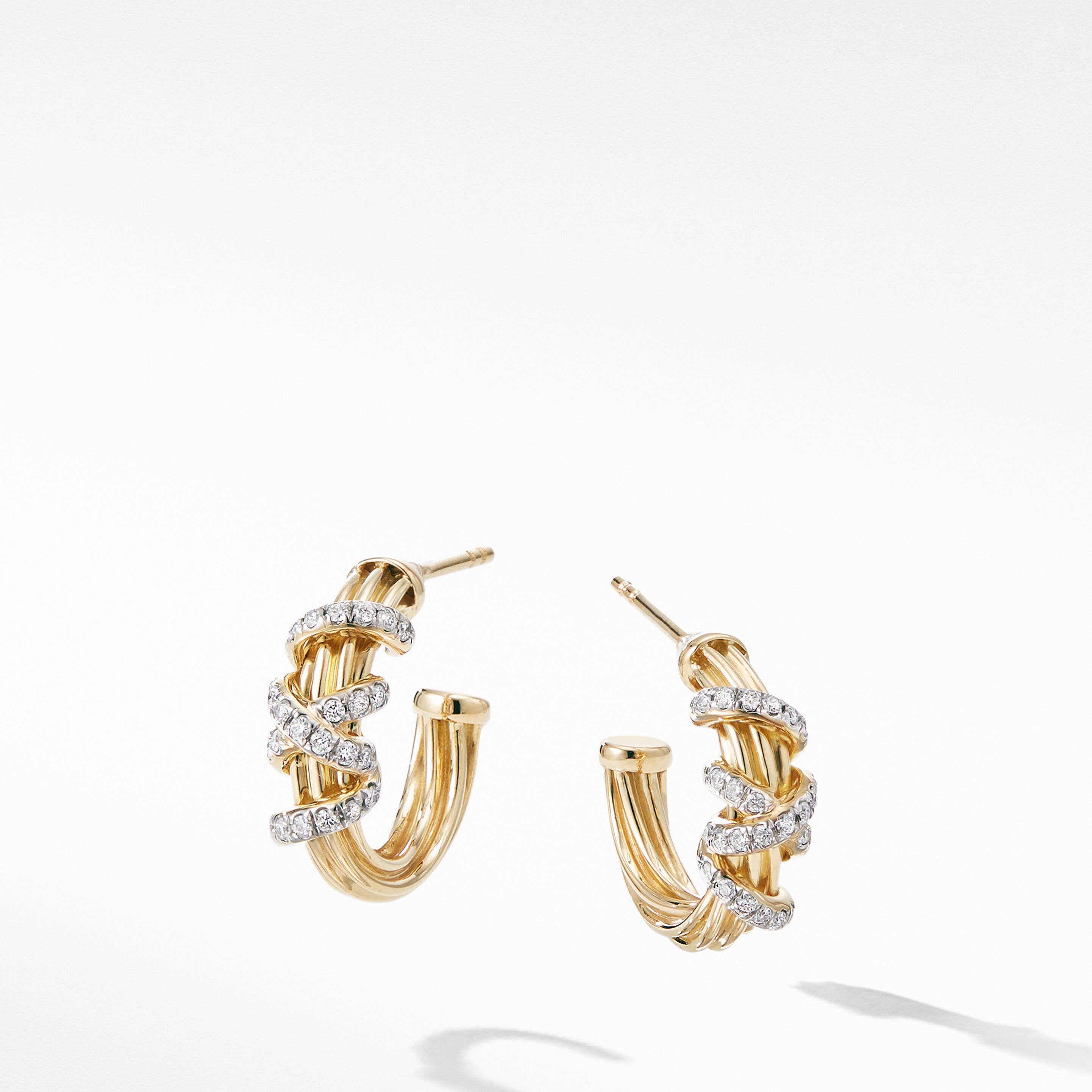 Helena Hoop Earrings in 18K Yellow Gold with Pavé Diamonds