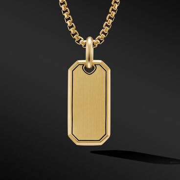 Roman Elongated Tag in 18K Yellow Gold