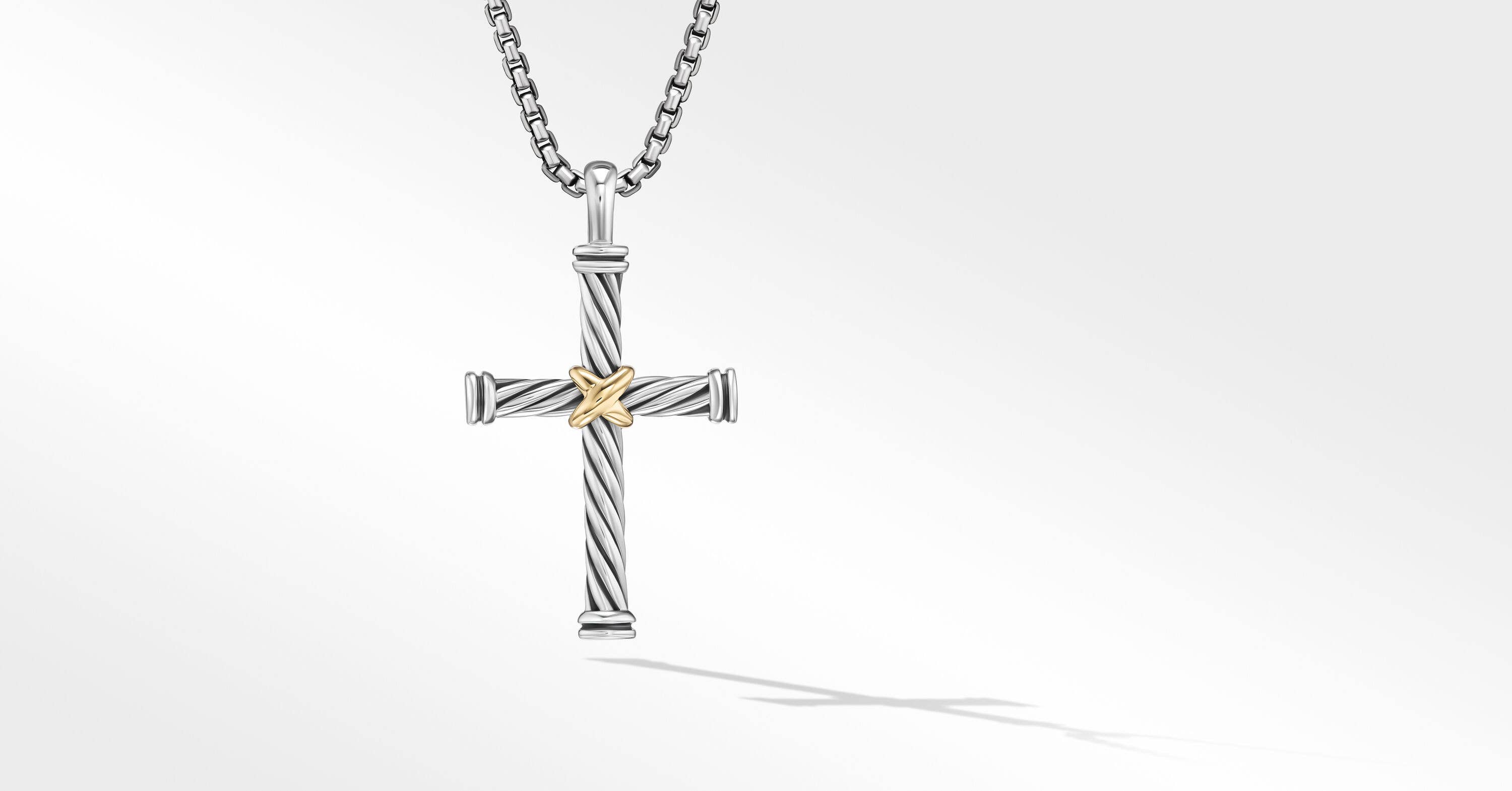 David Yurman Cable Cross Pendant With 18k Yellow Gold Big Apple Buddy