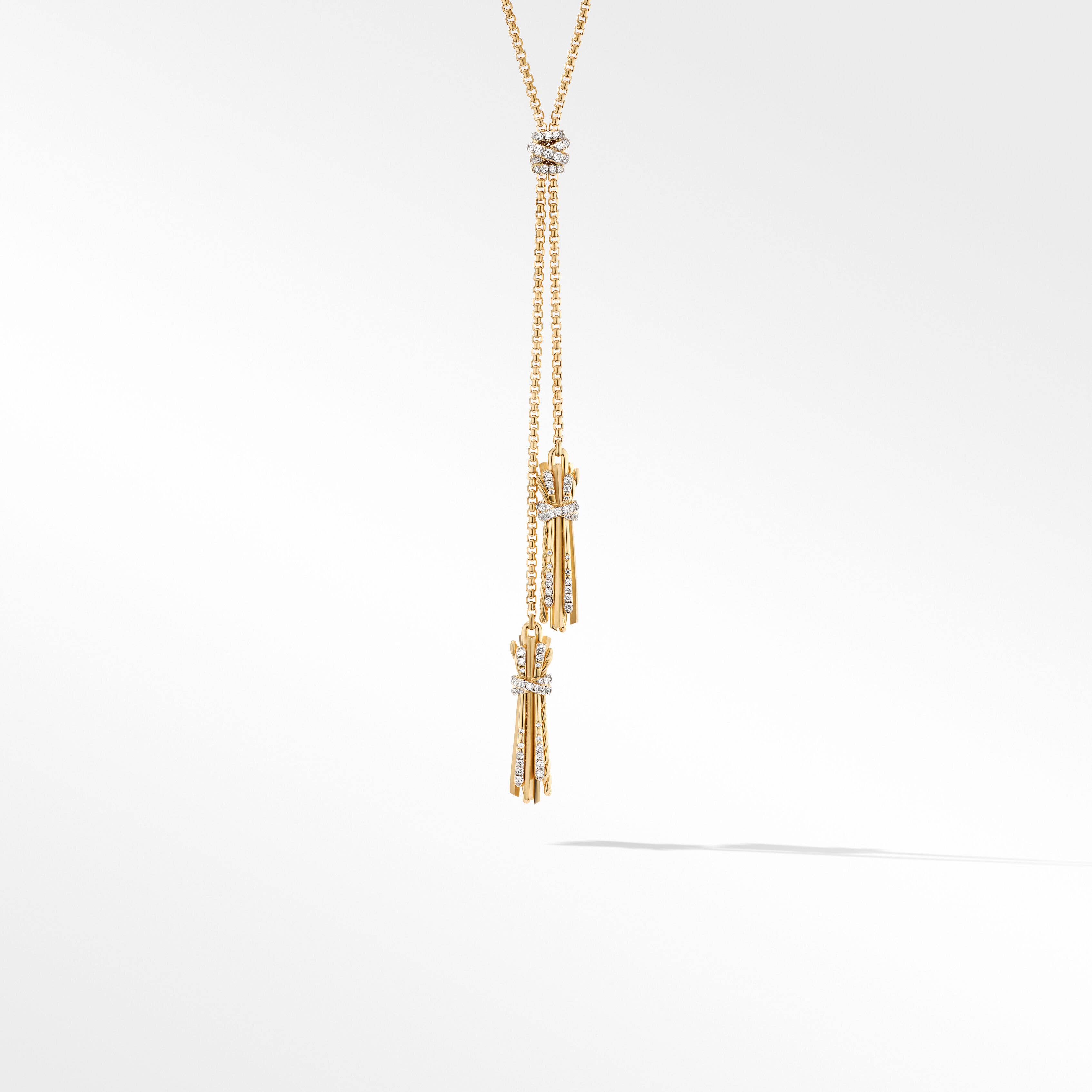 Angelika™ Tassel Necklace in 18K Yellow Gold with Pavé Diamonds
