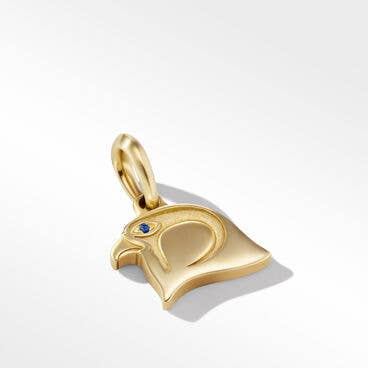 Cairo Falcon Amulet in 18K Yellow Gold with Sapphire