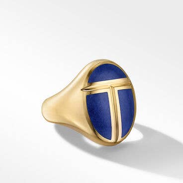 Cairo Signet Ring in 18K Yellow Gold with Lapis