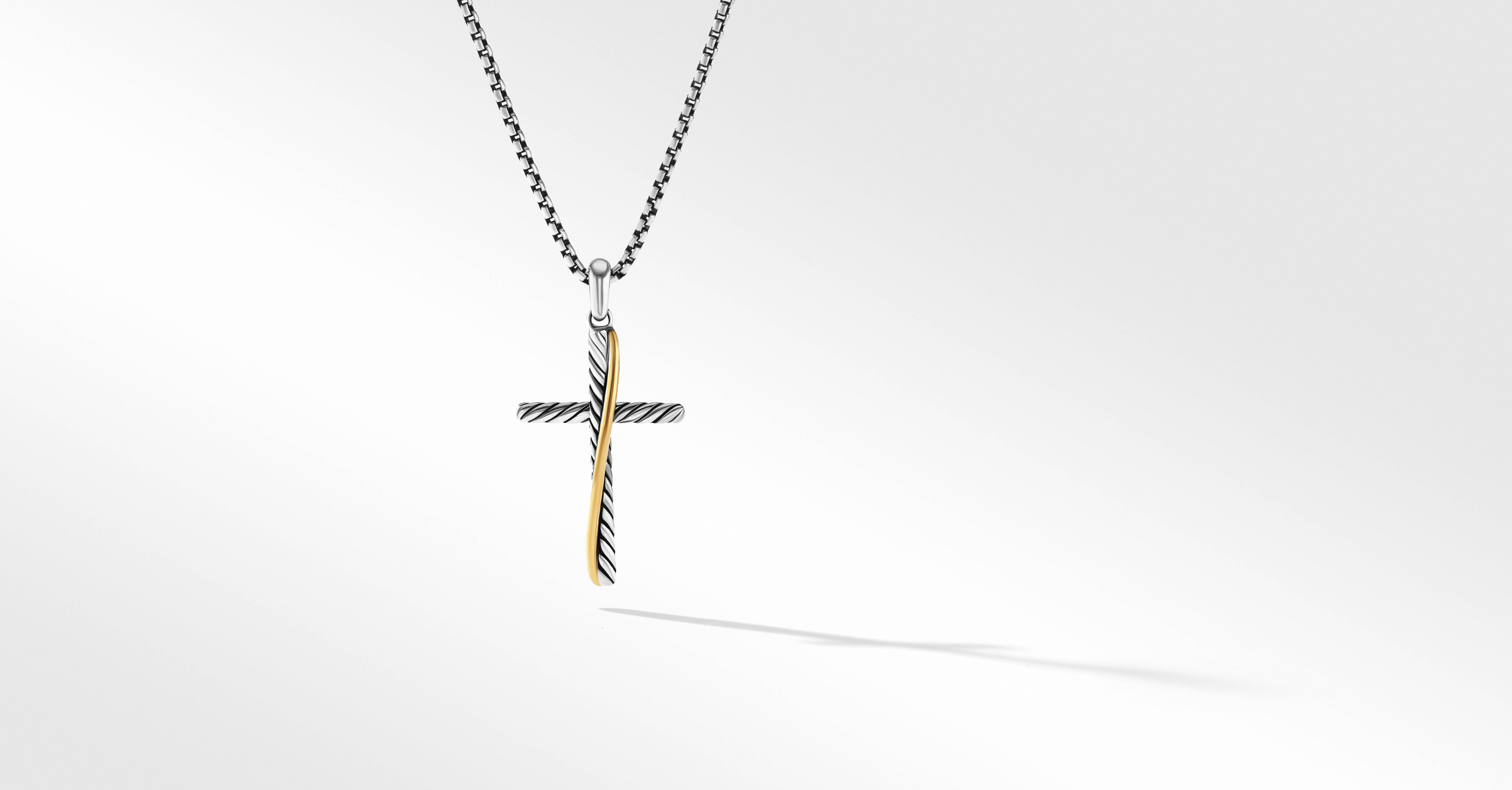 Crossover Cross Pendant with 18K Yellow 