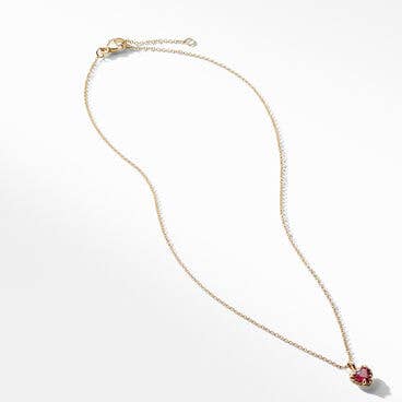 Cable Collectibles® Kids Heart Necklace in 18K Yellow Gold with Rhodolite Garnet