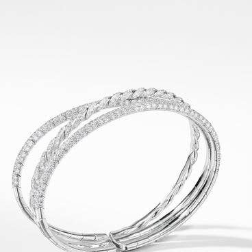 Pavéflex Three Row Bracelet in 18K White Gold with Diamonds
