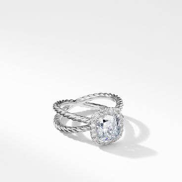 DY Crossover® Capri Engagement Ring in Platinum, Cushion