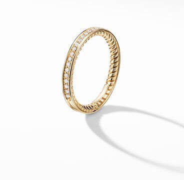 DY Eden Partway Band Ring in 18K Yellow Gold with Pavé Diamonds
