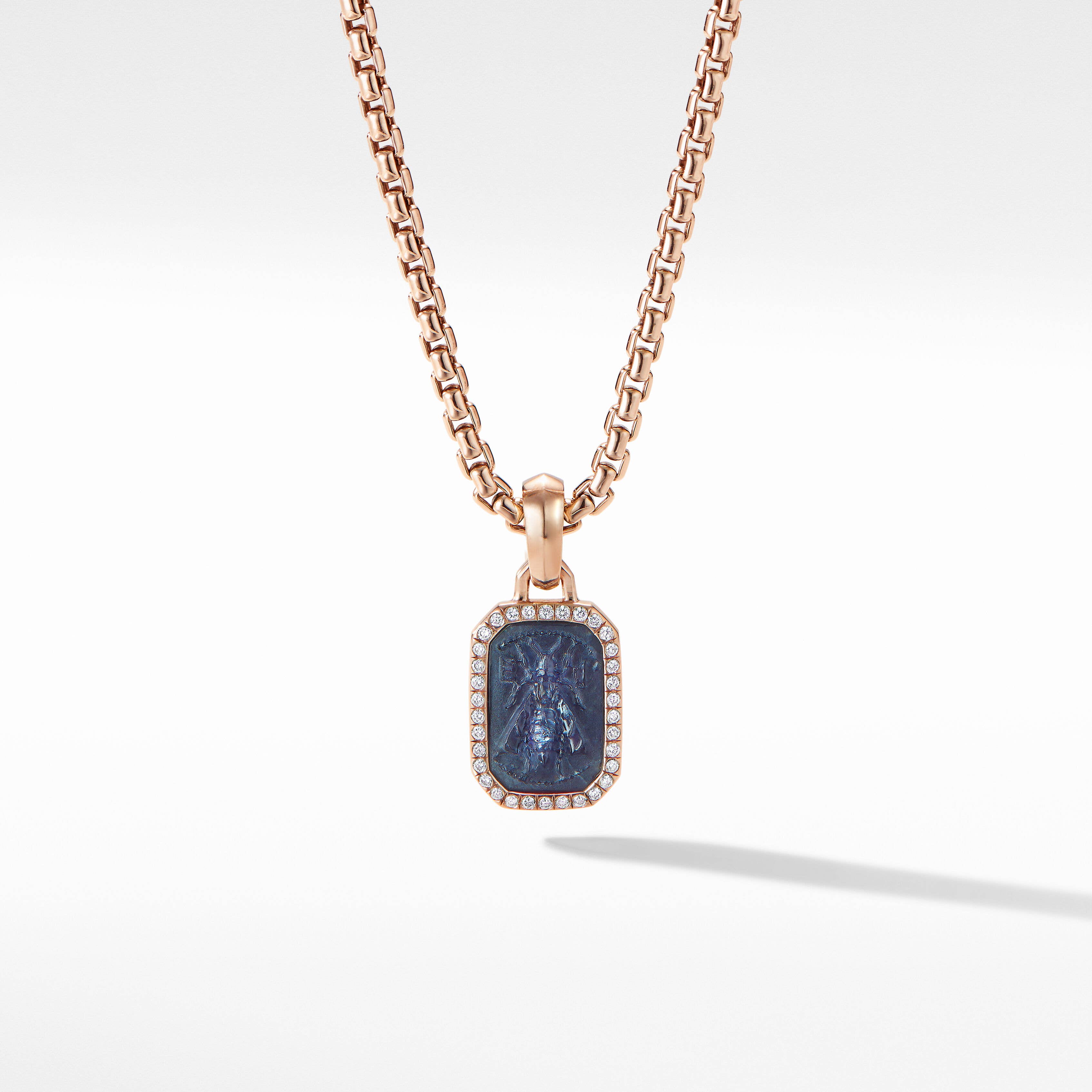Petrvs® Bee Amulet in 18K Rose Gold with Iolite and Pavé Diamonds