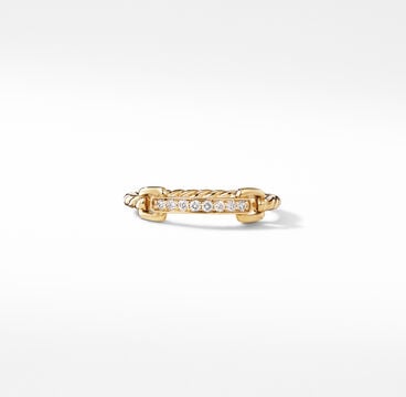 Petite Pavé Band Ring in 18K Yellow Gold with Diamonds