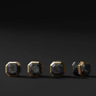 Forged Carbon Shirt Studs with 18K Yellow Gold