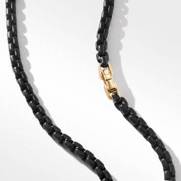 DY Bel Aire Chain Necklace in Black with 14K Yellow Gold