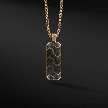 Forged Carbon Ingot Tag with 18K Yellow Gold