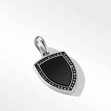Shield Amulet with Black Onyx and Pavé Black Diamonds