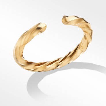 Cable Edge Cuff Bracelet in Recycled 18K Yellow Gold, 9mm