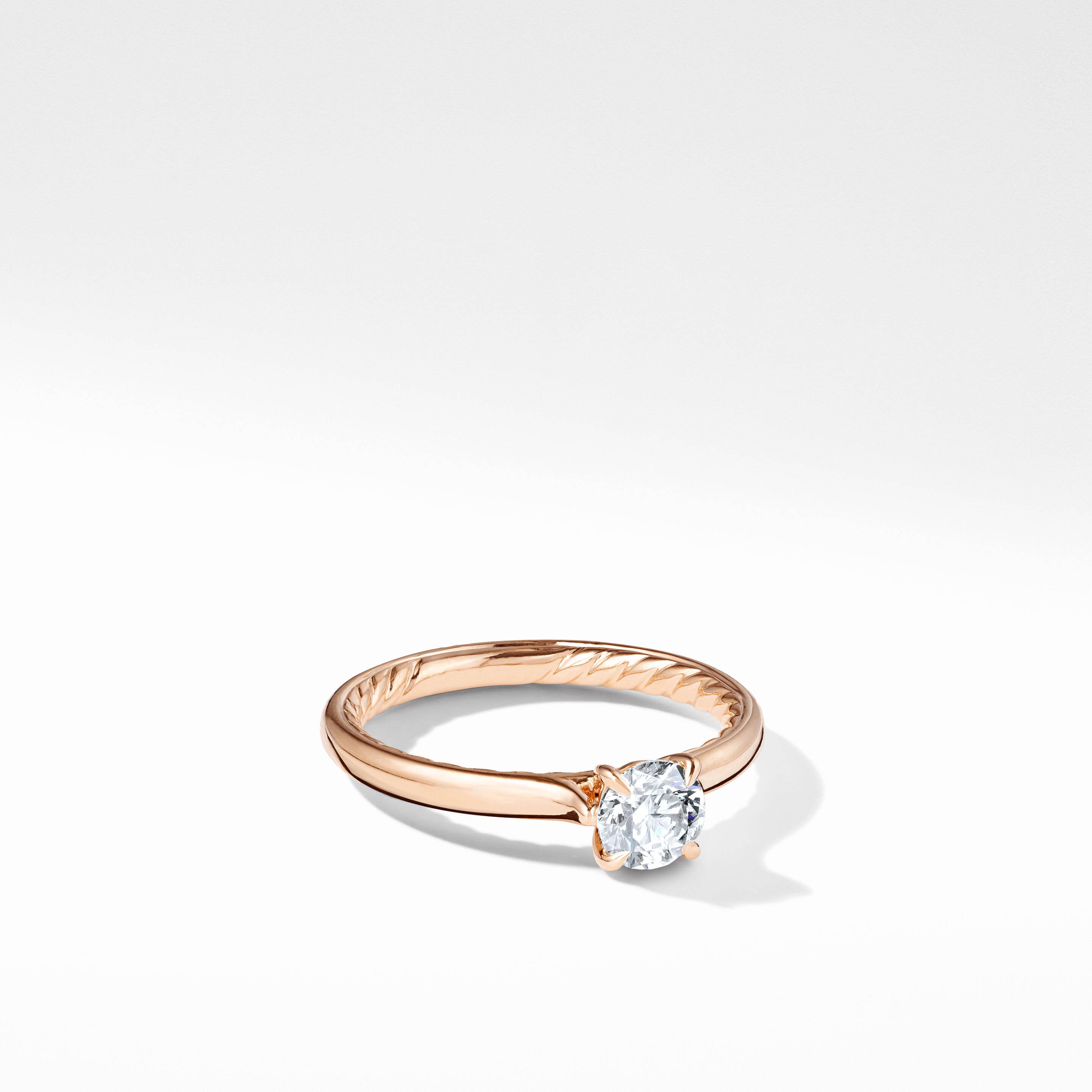DY Eden Petite Engagement Ring in 18K Rose Gold, Round