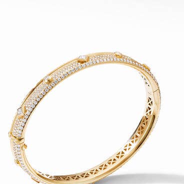 Modern Renaissance Bracelet in 18K Yellow Gold with Full Pavé Diamonds