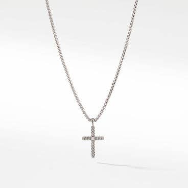 Cable Classics Cross Necklace with Center Diamond
