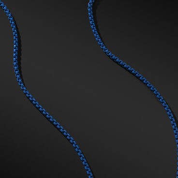 Box Chain Necklace in Blue with Stainless Steel
