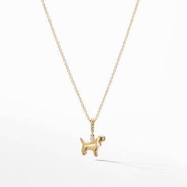 Cable Collectibles® Kids Dog Necklace in 18K Yellow Gold with Diamond