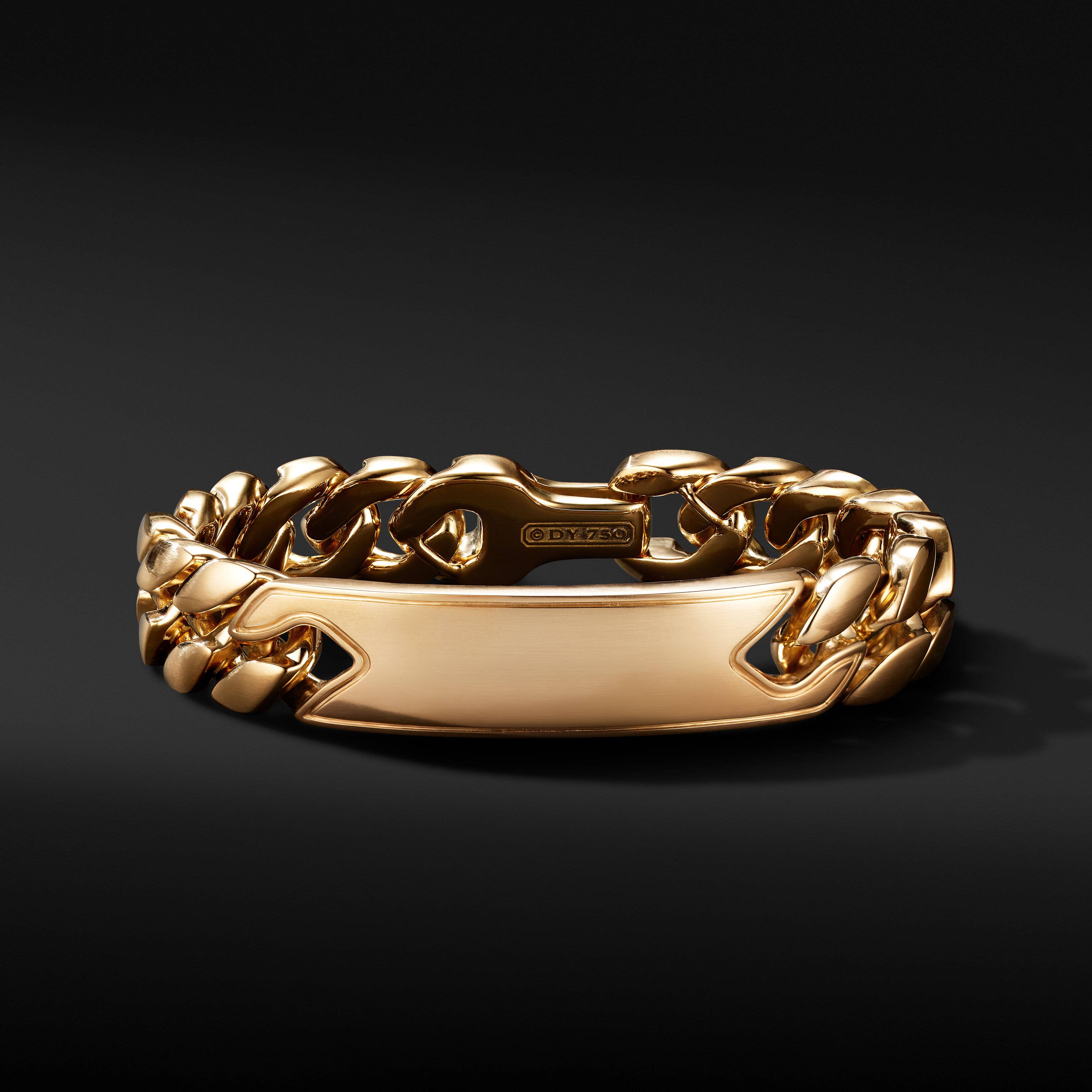 Curb Chain ID Bracelet in 18K Yellow Gold