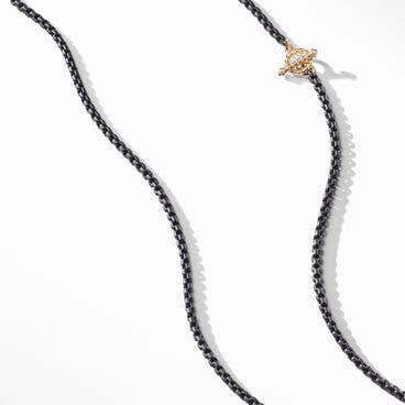 DY Bael Aire Chain Necklace in Black with 14K Yellow Gold Accents