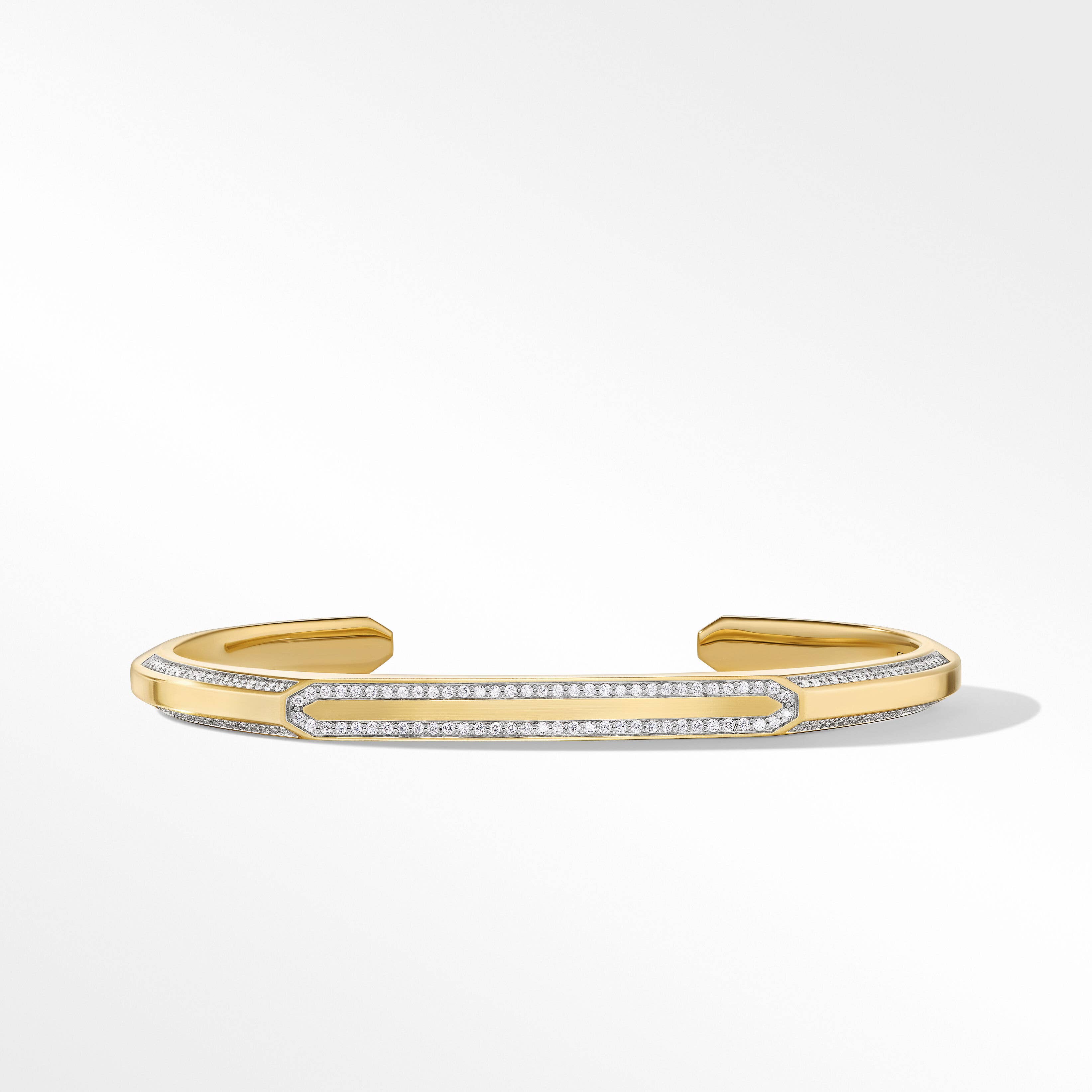 Streamline® Cuff Bracelet in 18K Yellow Gold with Pavé Diamonds