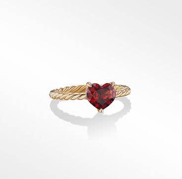 Chatelaine® Heart Ring in 18K Yellow Gold with Garnet
