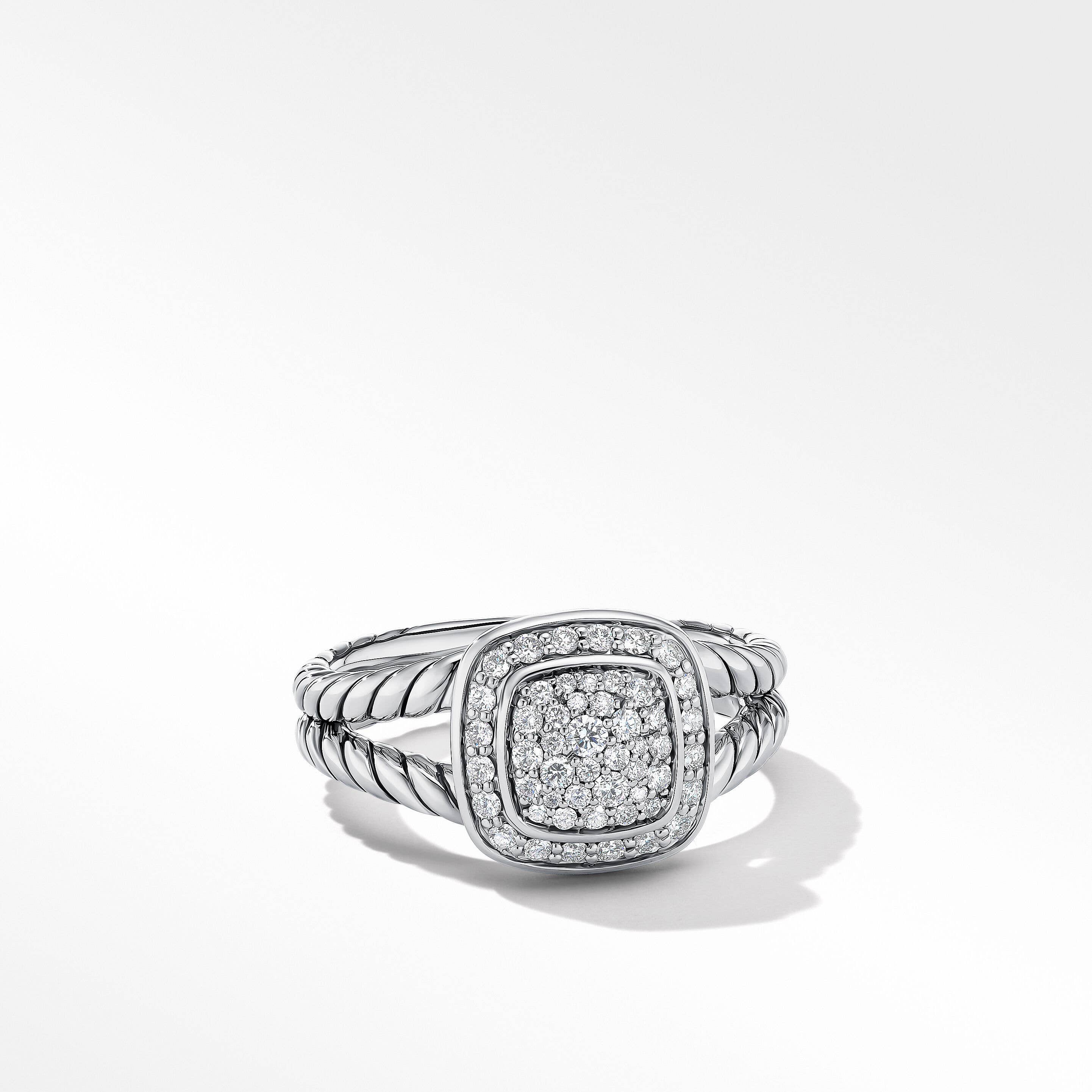 Petite Albion® Ring in Sterling Silver with Pavé Diamonds