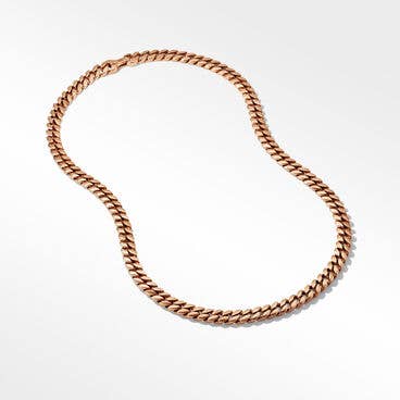 Curb Chain Necklace in 18K Rose Gold, 8mm