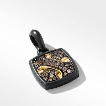 Armory® Amulet in Black Titanium with 18K Yellow Gold and Pavé Cognac Diamonds