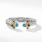 Renaissance Bracelet in Sterling Silver with Blue Topaz, Iolite, Lapis and 14K Yellow Gold