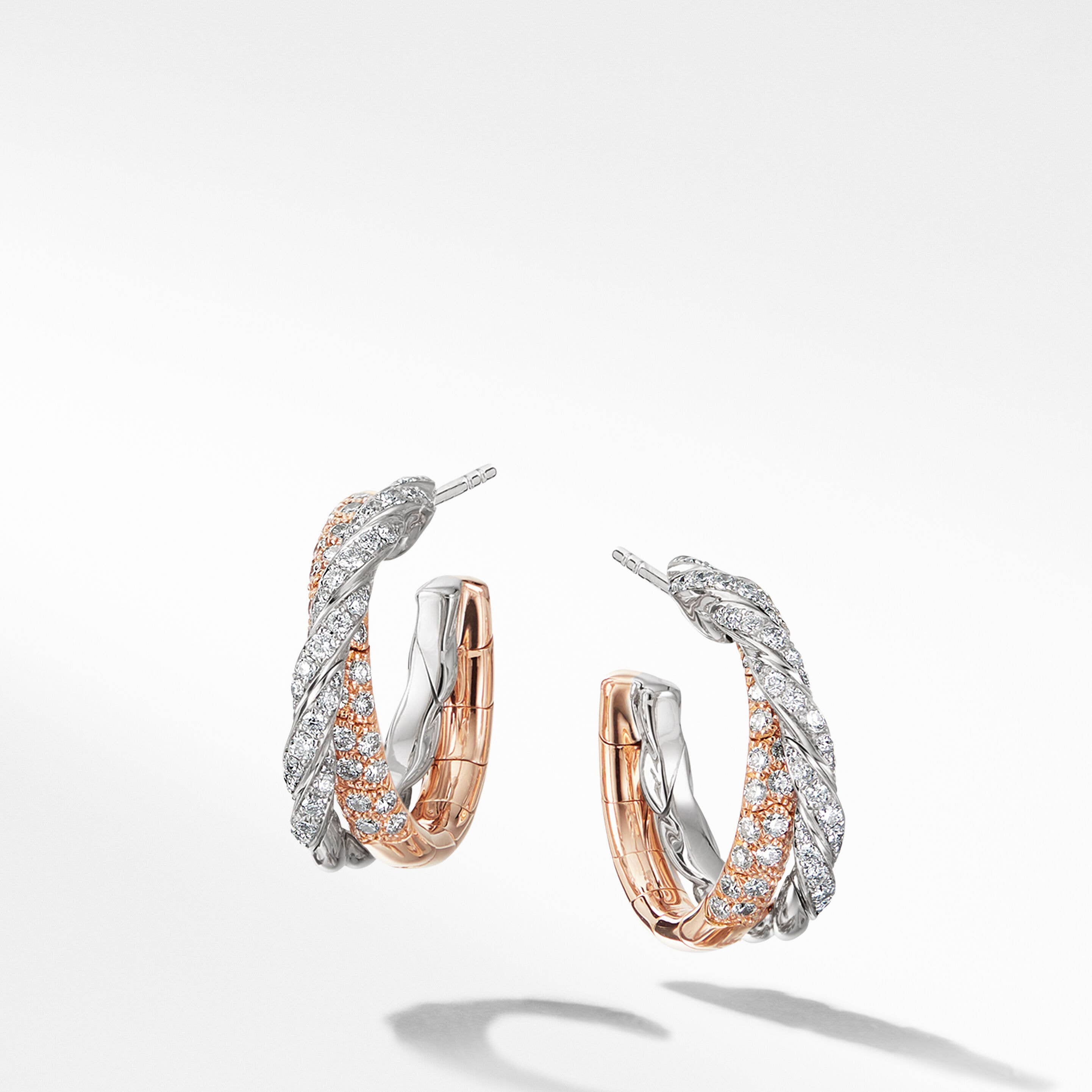 Pavéflex Hoop Earrings in 18K Gold with Diamonds