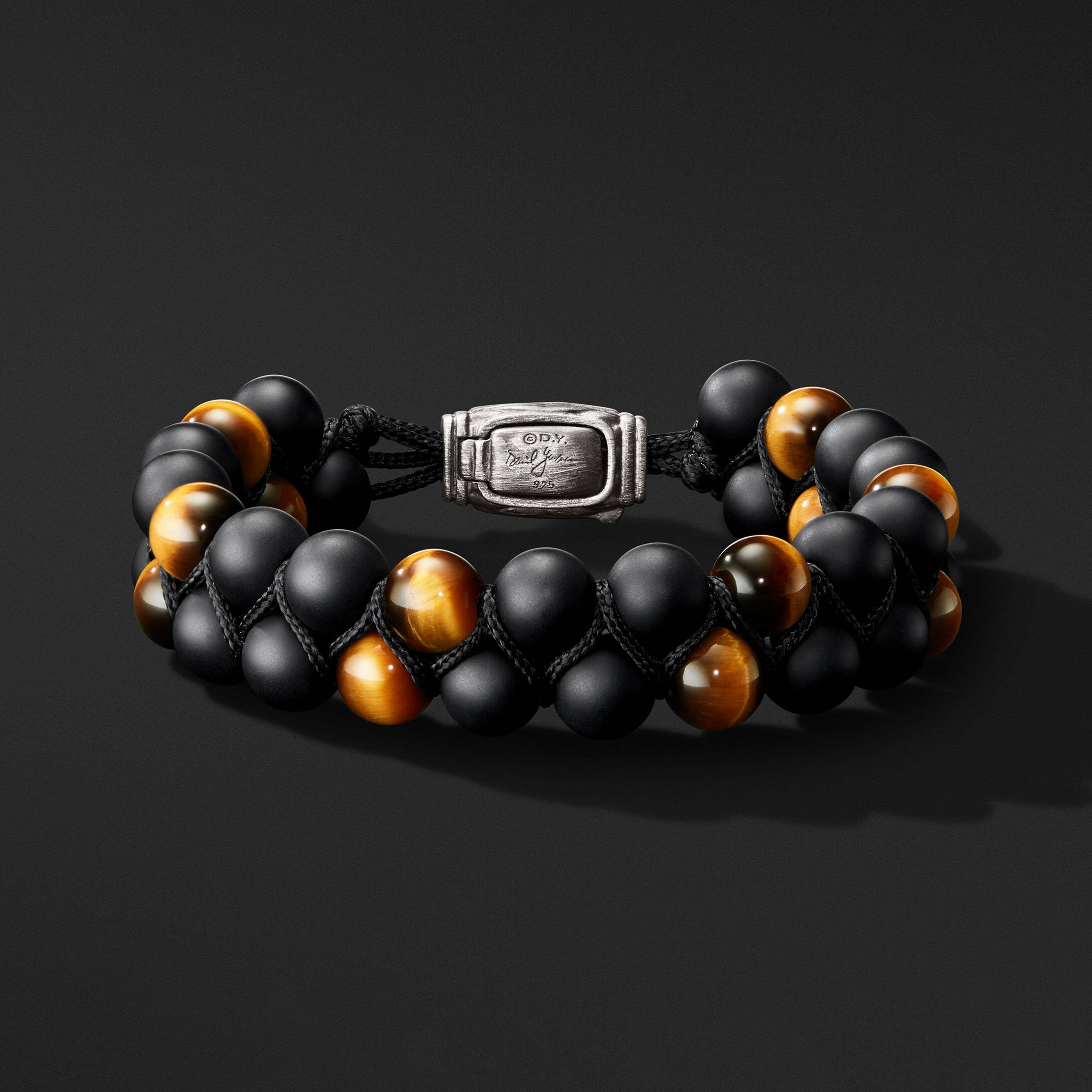 Spiritual Beads Two Row Woven Bracelet with Black Onyx and Tiger's Eye