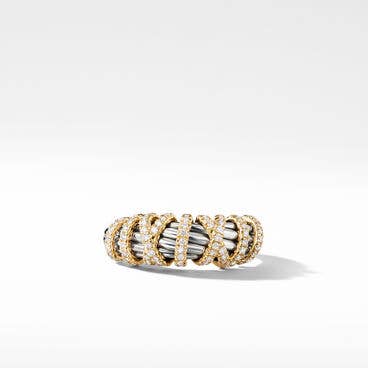 Helena Ring with 18K Yellow Gold and Pavé Diamonds