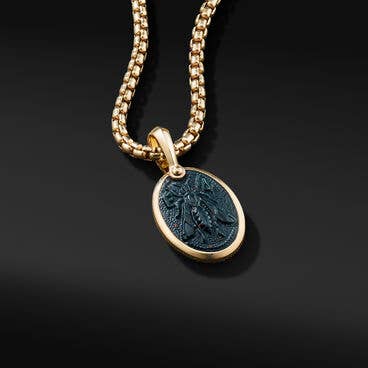 Petrvs® Bee Amulet in 18K Yellow Gold with Bloodstone