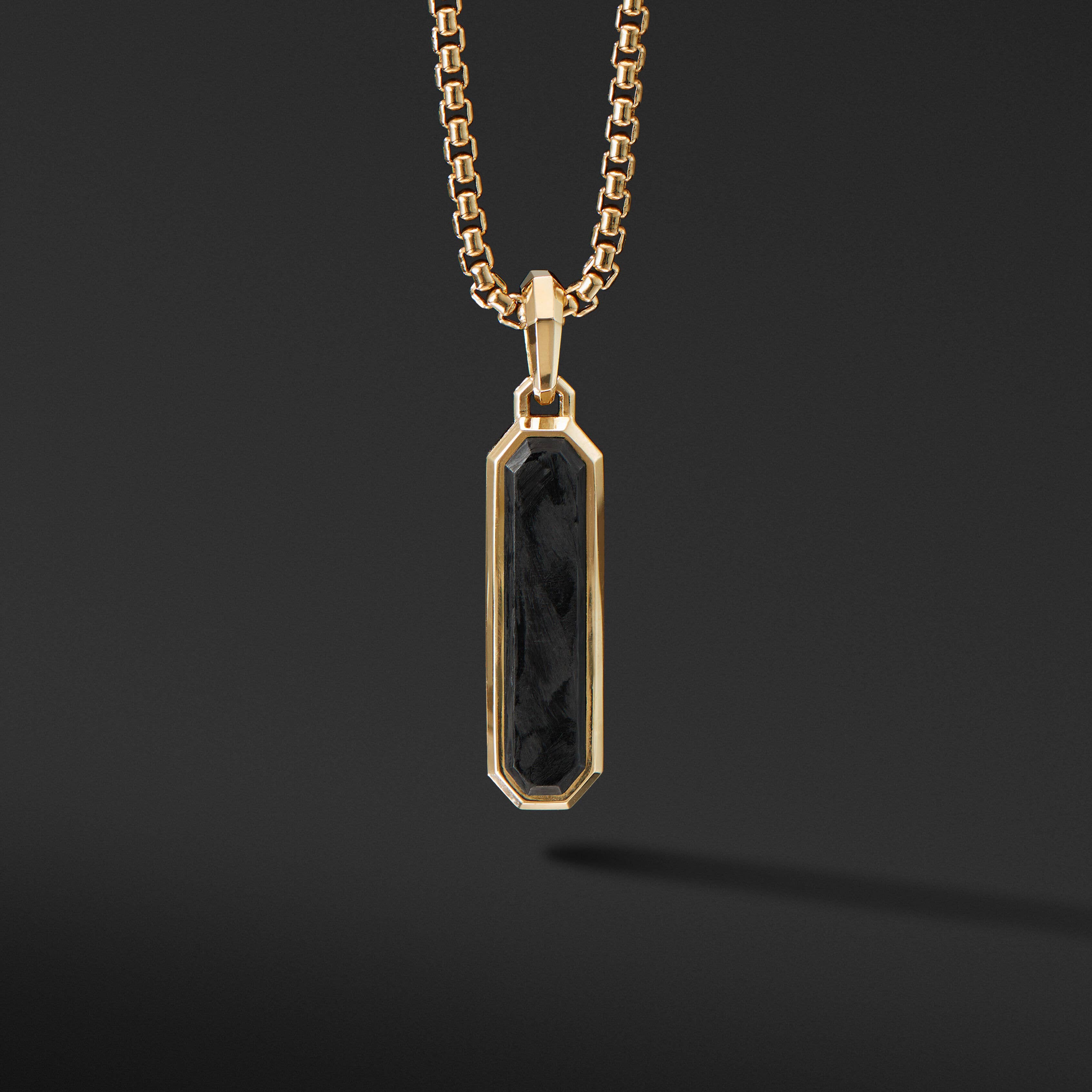 Forged Carbon Ingot Tag in 18K Yellow Gold