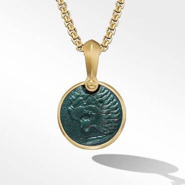 Petrvs® Lion Amulet in 18K Yellow Gold with Bloodstone
