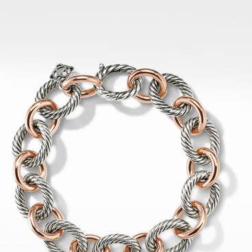 Oval Link Chain Bracelet with 18K Rose Gold