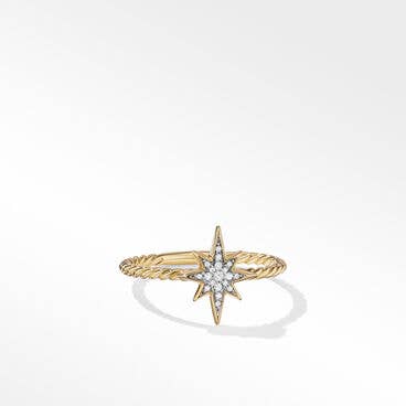 Cable Collectibles® North Star Stack Ring in 18K Yellow Gold with Pavé Diamonds