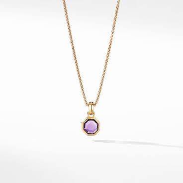 Octagon Cut Amulet in 18K Yellow Gold with Amethyst