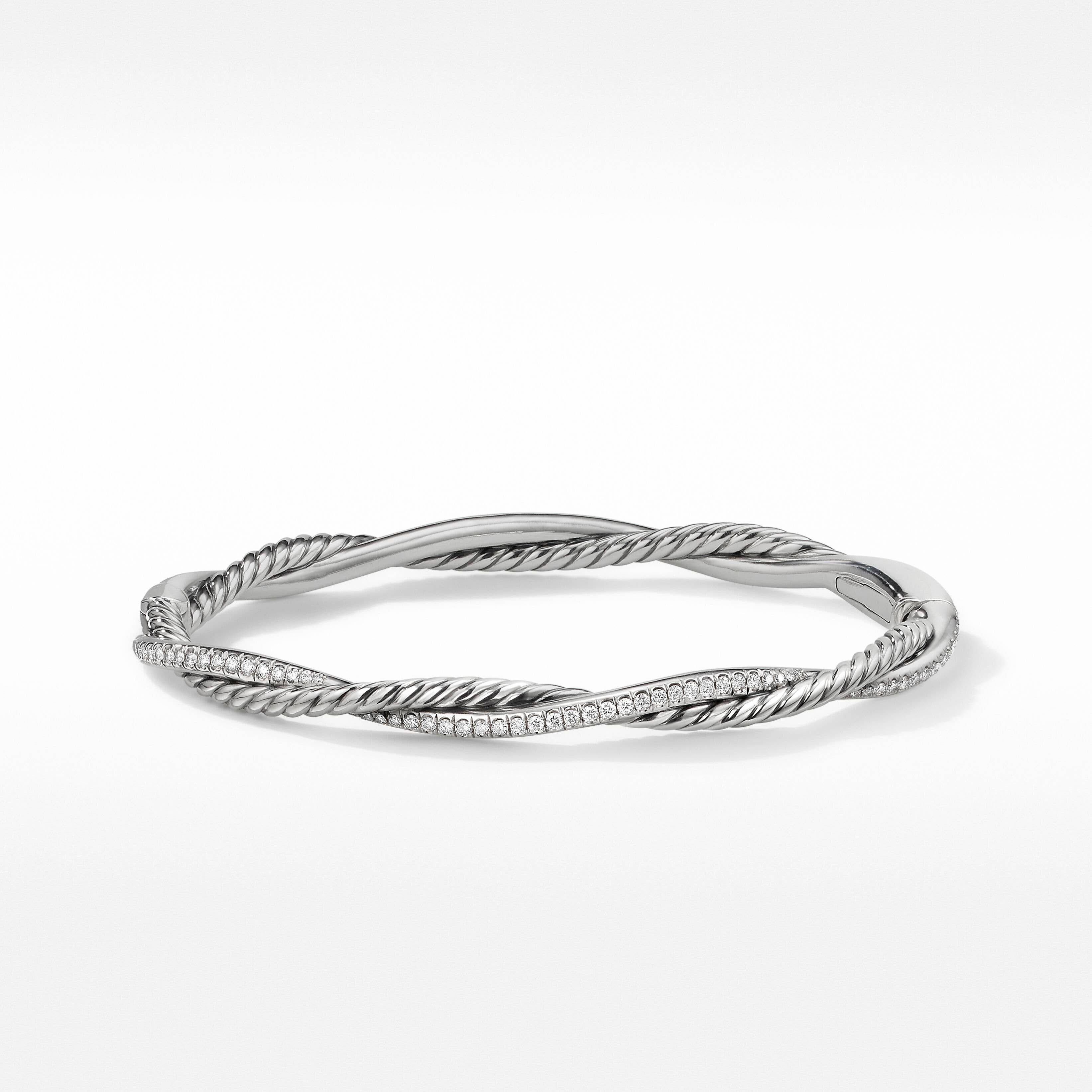Petite Infinity Bracelet in Sterling Silver with Pavé Diamonds