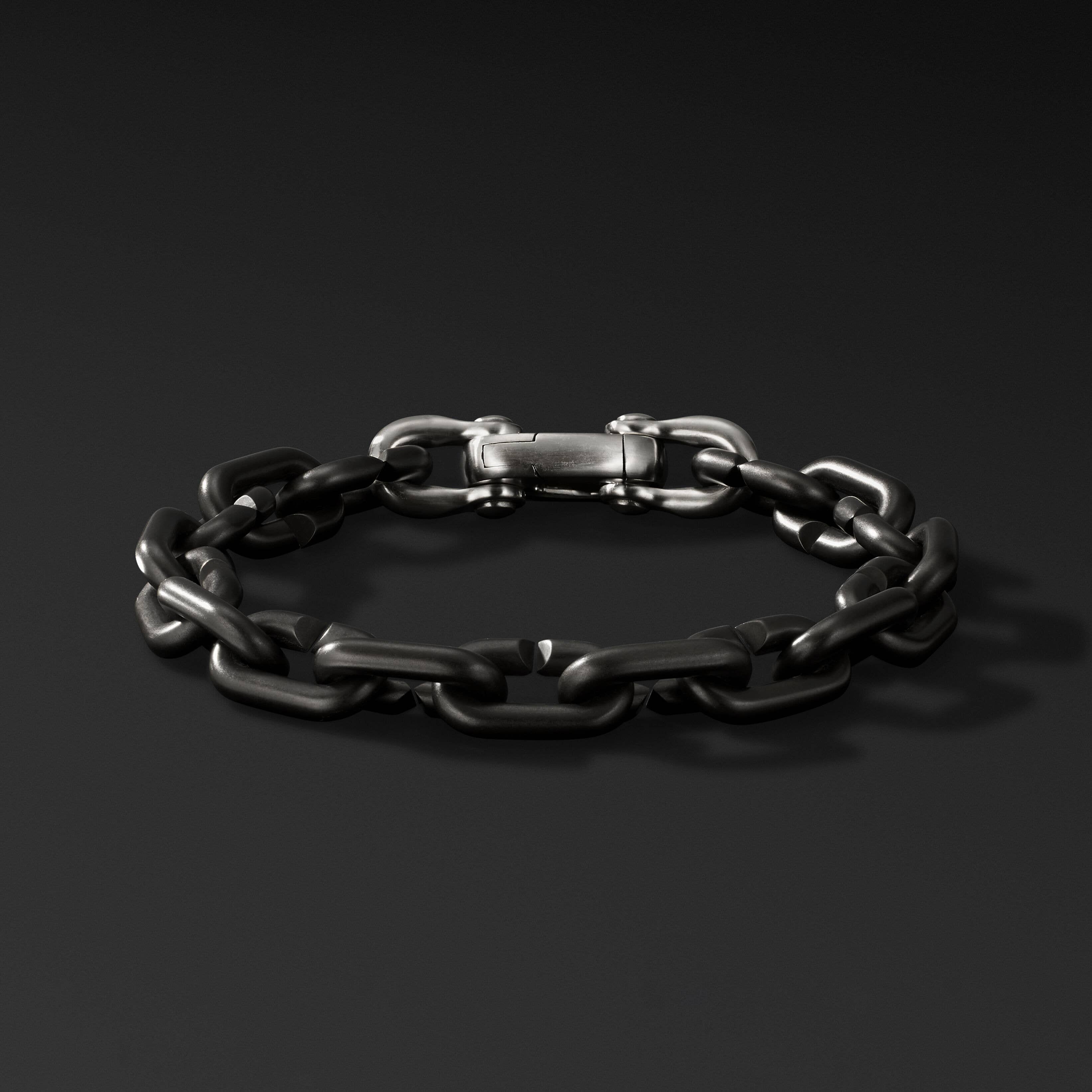 Chain Links Bracelet with Black Titanium