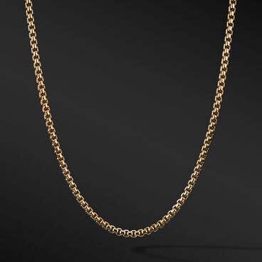 Box Chain Necklace in Brushed 18K Yellow Gold