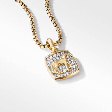 Petrvs® Horse Amulet in 18K Yellow Gold with Pavé Diamonds