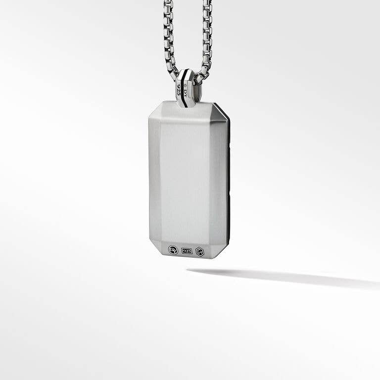 Forged Carbon Tag in Sterling Silver Forged Carbon Tag in Sterling Silver